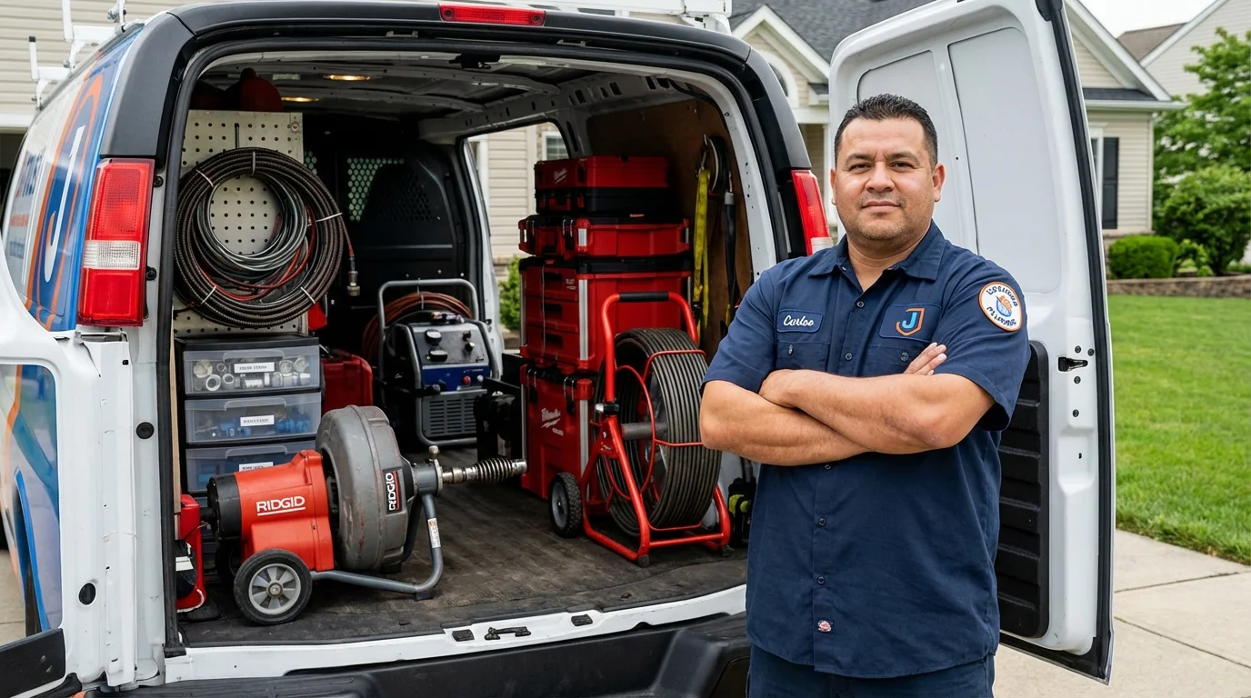 Professional drain cleaning equipment and Johns Plumbing LLC plumber in Toa Baja